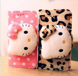 iPhone4Sレザーケース　Hello Kitty